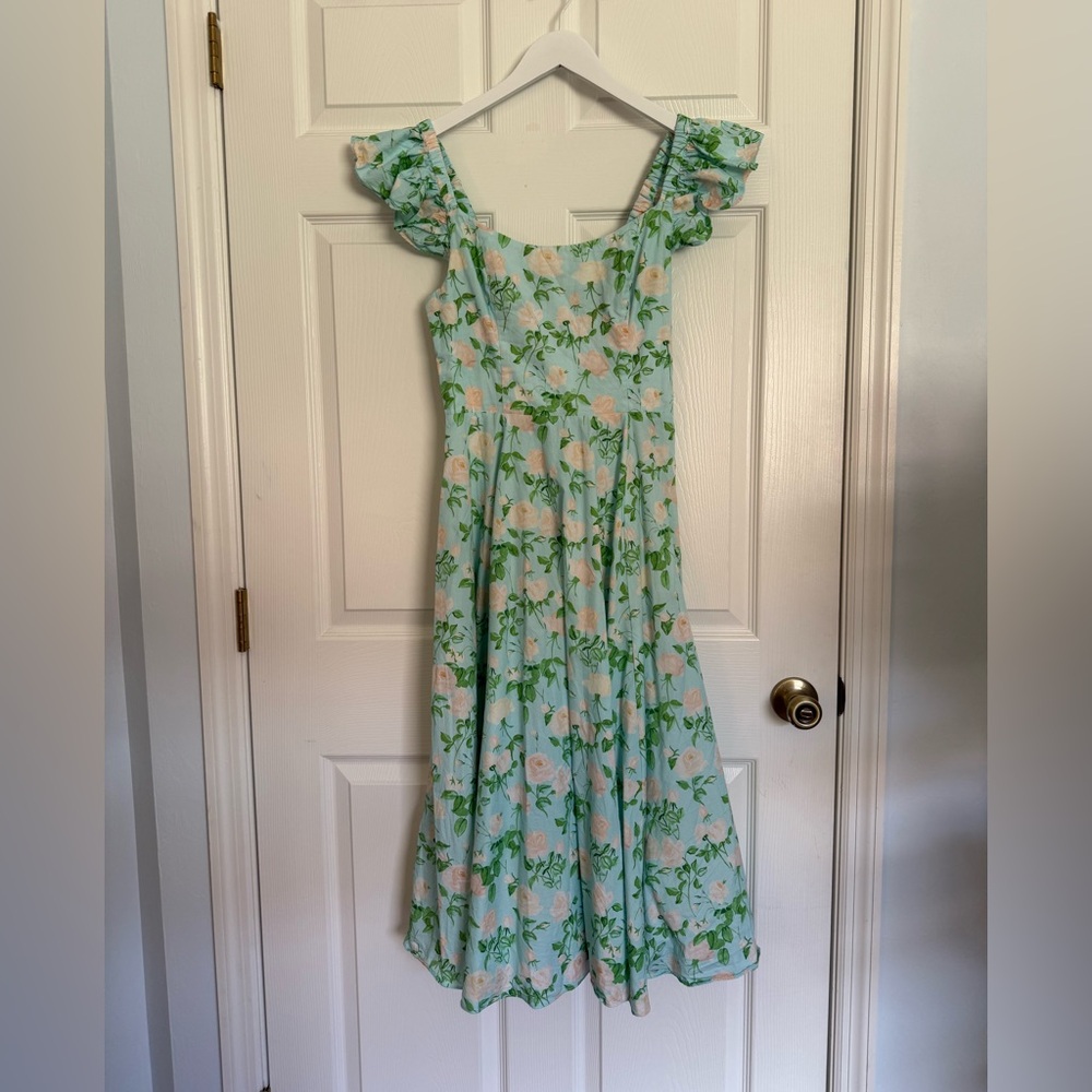 Hill House Women’s Dress in Green and White Floral